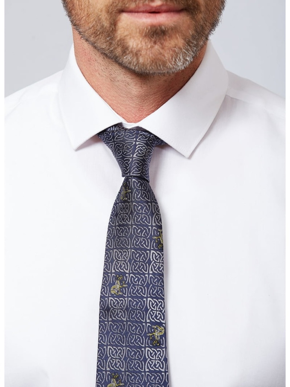Patrick Francis Book of Kells Blue Celtic Knot Silk Tie